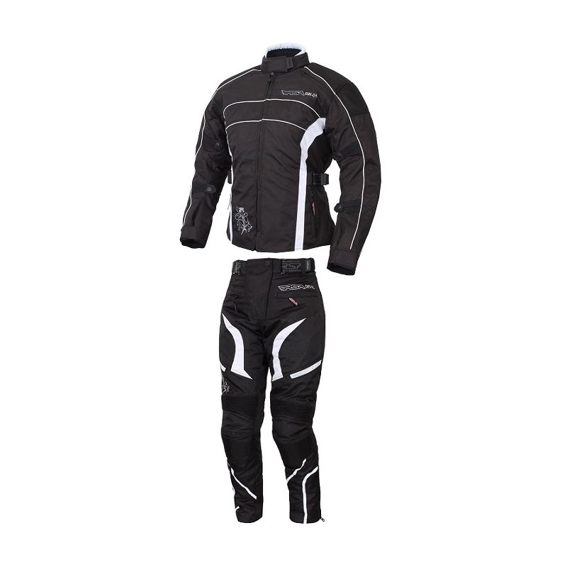Tuta da moto da donna RSA SW-01 bianco - 2 pezzi Saldi