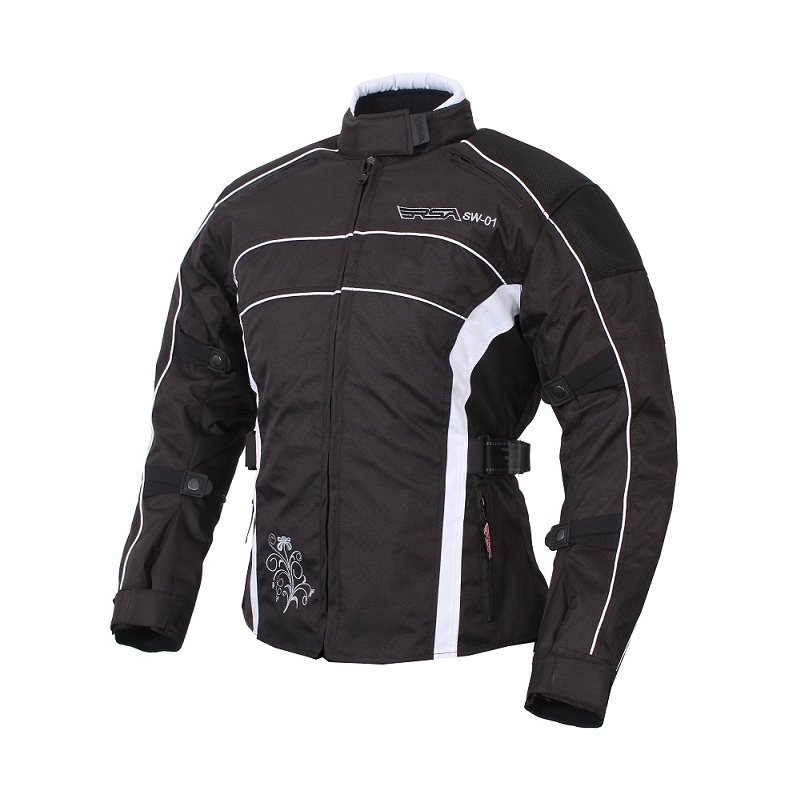 Tuta da moto da donna RSA SW-01 bianco - 2 pezzi Saldi