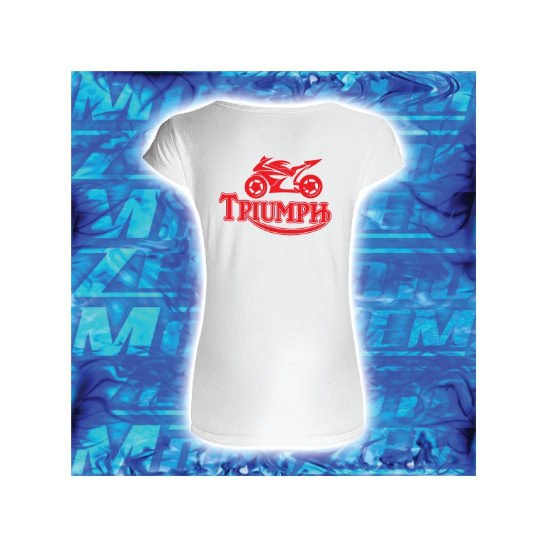 Dámské triko s motivem Triumph bílé výprodej