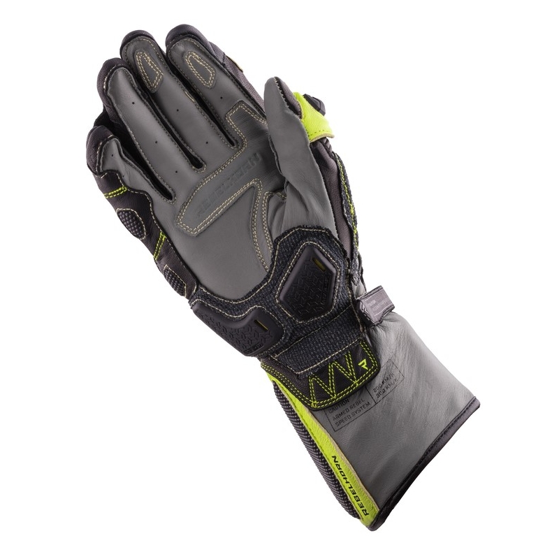Guanti da moto Rebelhorn Rebel nero-camo-giallo fluo Saldi