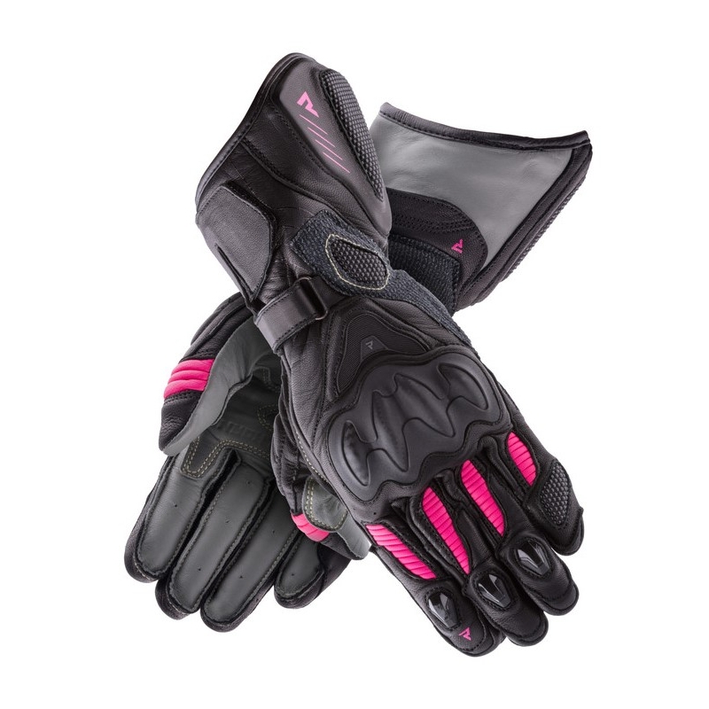 Guanti da moto Rebelhorn Rebel nero e rosa da donna Saldi
