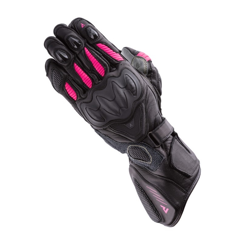 Guanti da moto Rebelhorn Rebel nero e rosa da donna Saldi