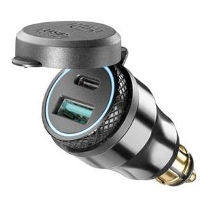 Adattatore interfonico DIN con 1 uscita USB e USB-C per motocicli