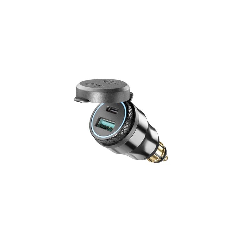 Adattatore interfonico DIN con 1 uscita USB e USB-C per motocicli