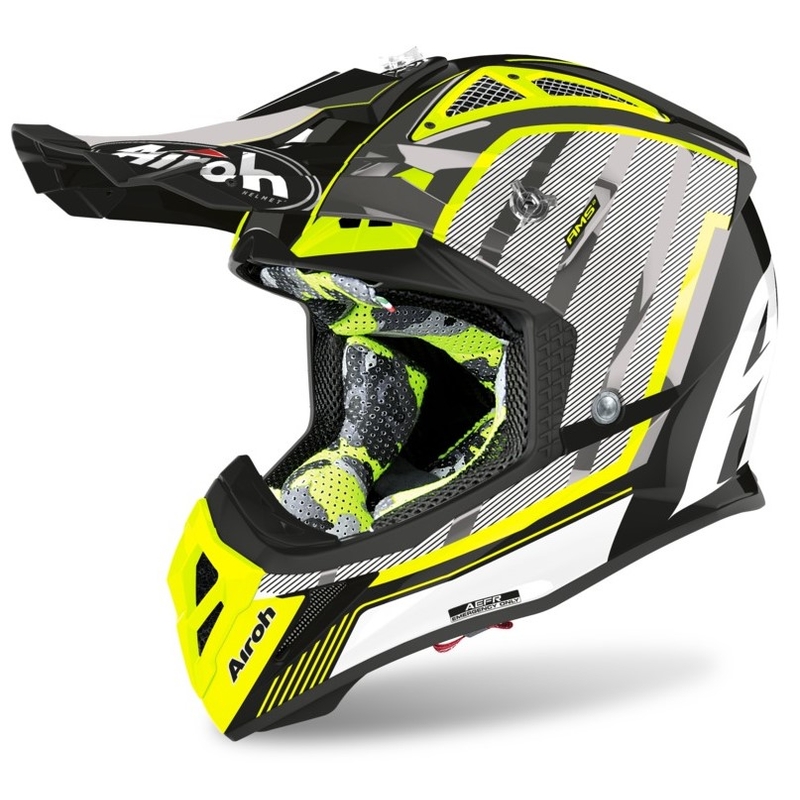 Motokrosová přilba Airoh Aviator Glow 2.3 AMS2 žluto-černo-šedá