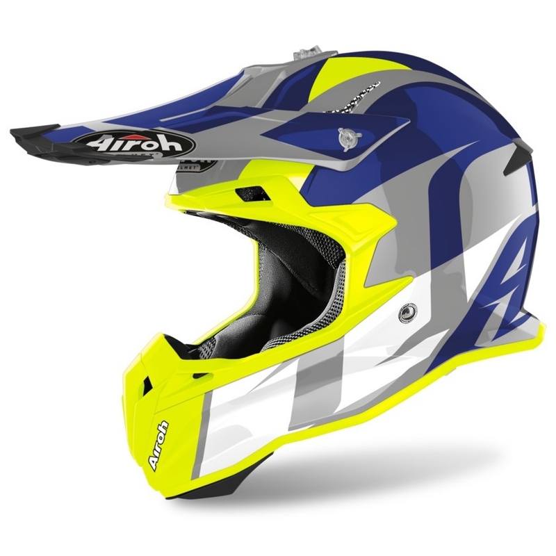 Motokrosová přilba Airoh Terminator Shoot modro-fluo žlutá