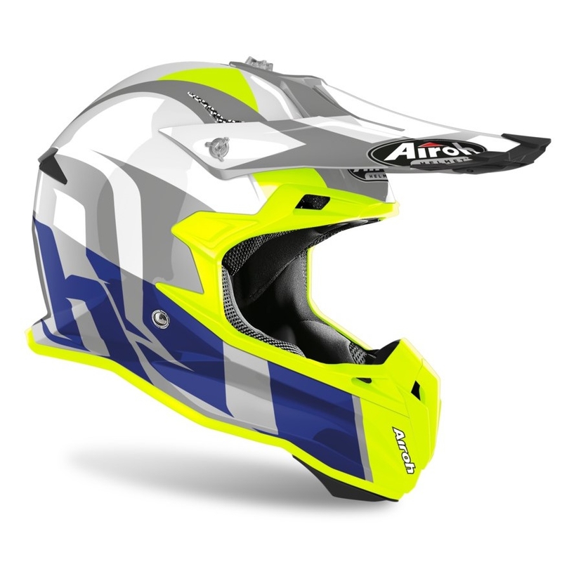 Motokrosová přilba Airoh Terminator Shoot modro-fluo žlutá