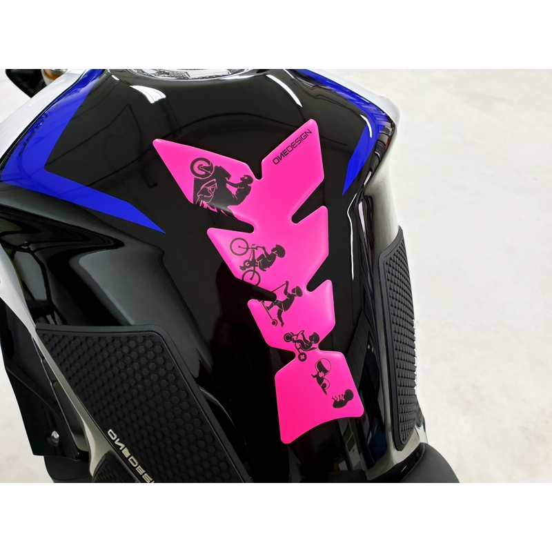 Stampa adesiva del serbatoio - Luna rosa fluo