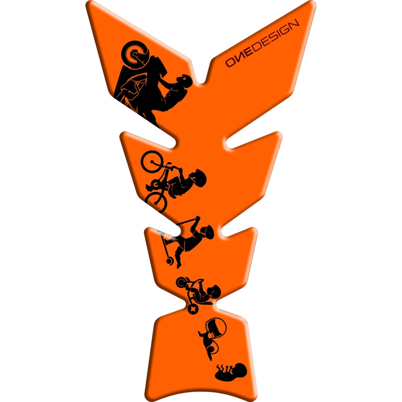 Coperchio del serbatoio del carburante Stampa - Luna arancione fluo