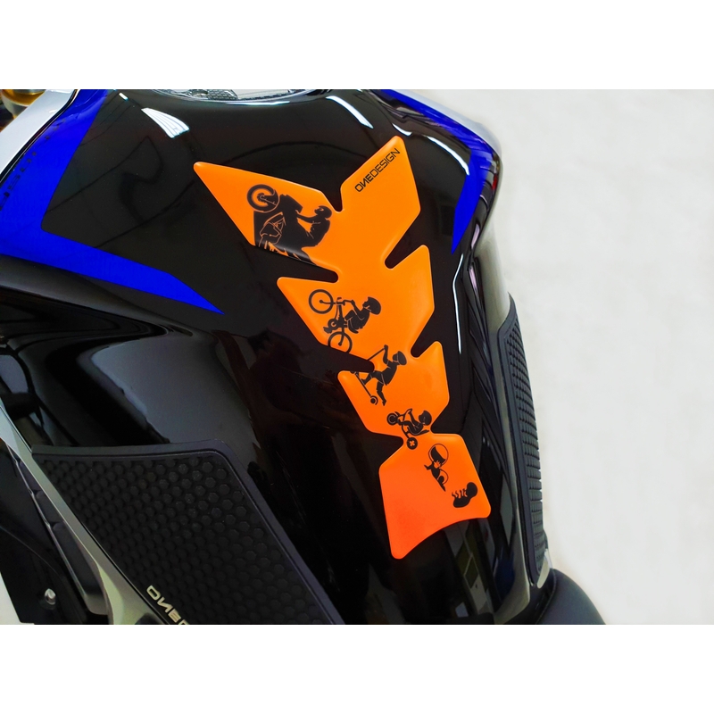 Coperchio del serbatoio del carburante Stampa - Luna arancione fluo