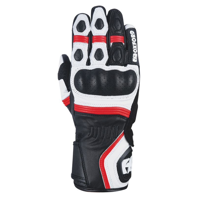 Guanti da moto Oxford RP-5 2.0 bianco-nero-rosso Saldi