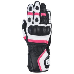 Guanti da moto Oxford RP-5 2.0 da donna, bianco-nero-rosa