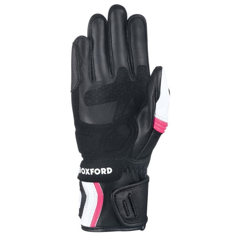 Guanti da moto Oxford RP-5 2.0 da donna, bianco-nero-rosa