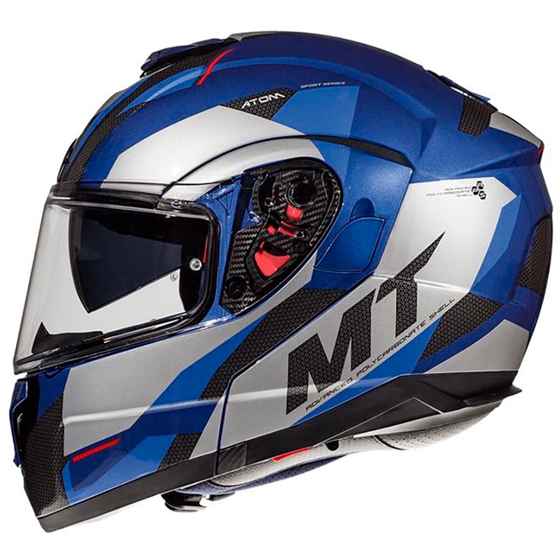 Vyklápěcí přilba na motorku MT Atom SV TRANSCEND E7 modrá výprodej