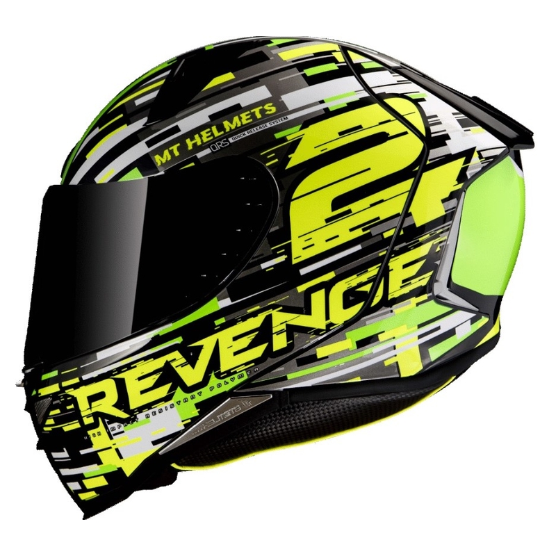 Integrální přilba na motorku MT Revenge 2 Baye zeleno-fluo žlutá výprodej