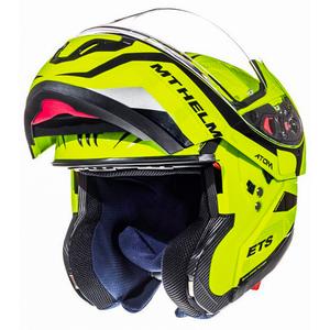 Casco moto MT Atom Divergence giallo fluo tip-up Saldi