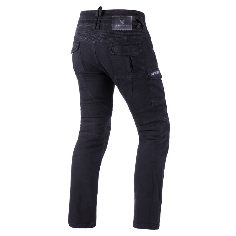 Jeans cropped Motorcycle Street Racer Cargo CE Nero