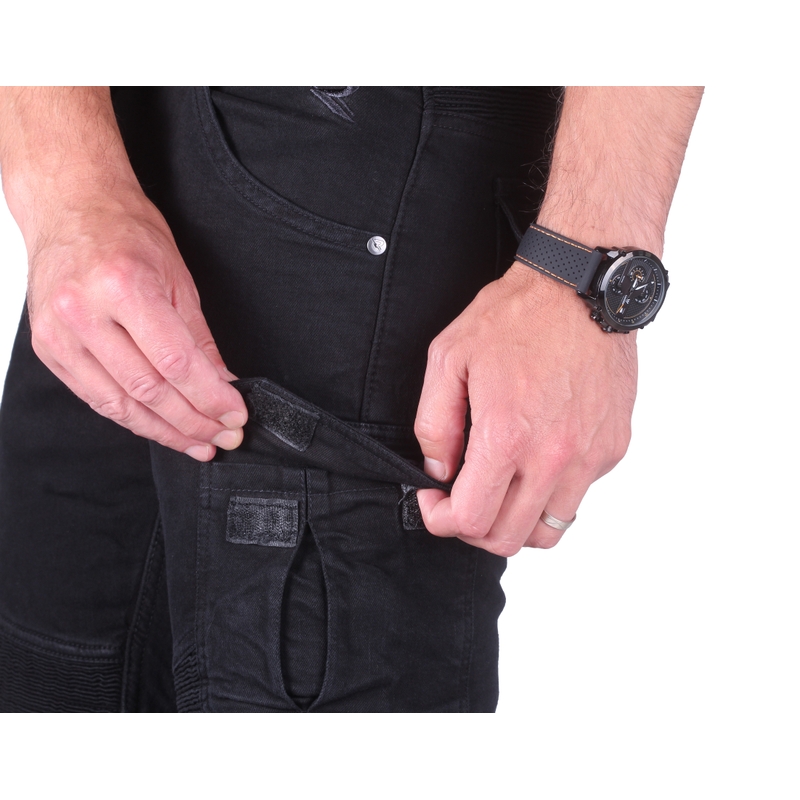 Jeans cropped Motorcycle Street Racer Cargo CE Nero
