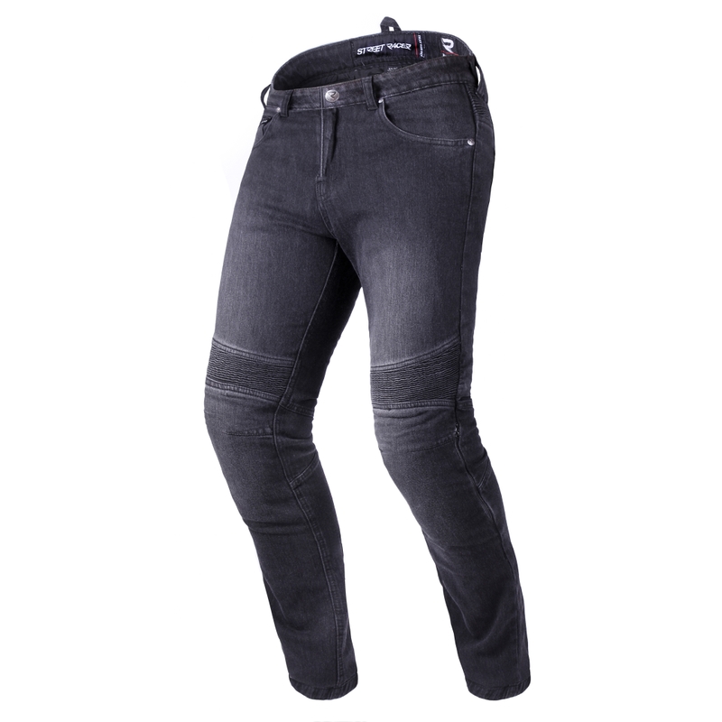 Jeans da moto con pinces Street Racer Warior CE Nero Saldi