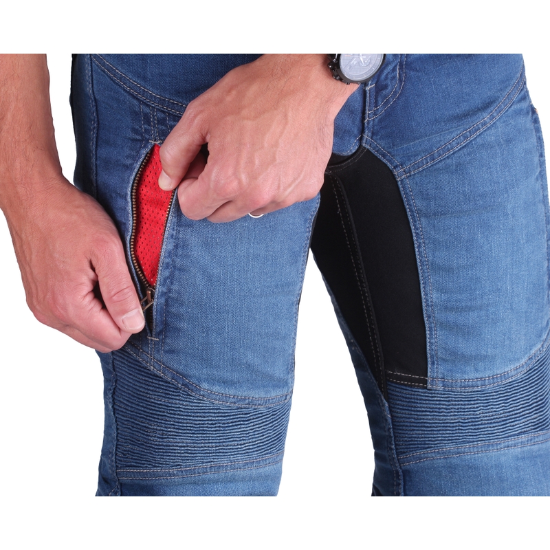 Jeans da moto Street Racer Stretch II CE Blu Extended