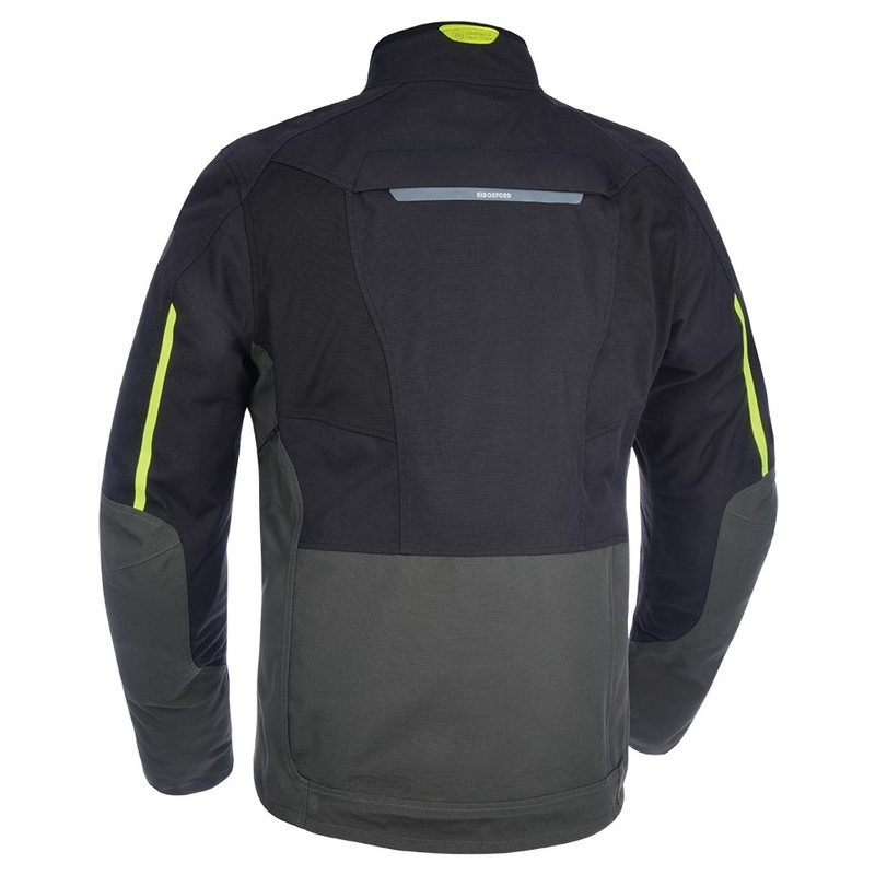 Giacca da moto Oxford Advanced Hinterland nero-grigio-giallo fluo