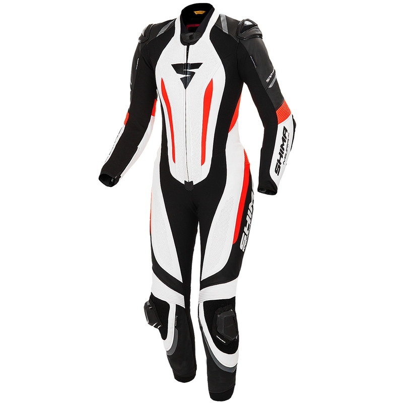 Costume intero donna Shima Miura RS bianco-nero-rosso fluo