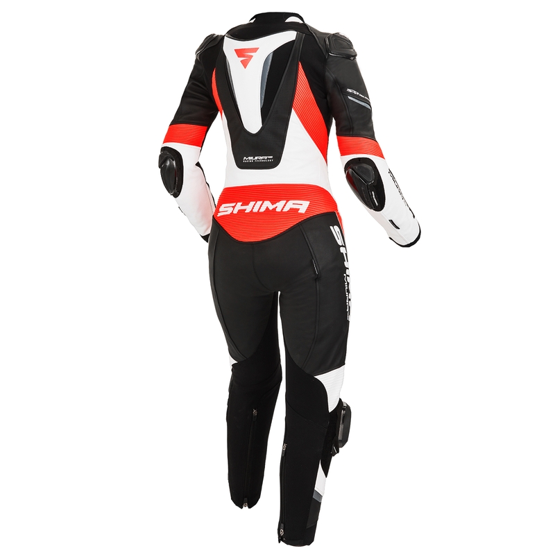 Costume intero donna Shima Miura RS bianco-nero-rosso fluo