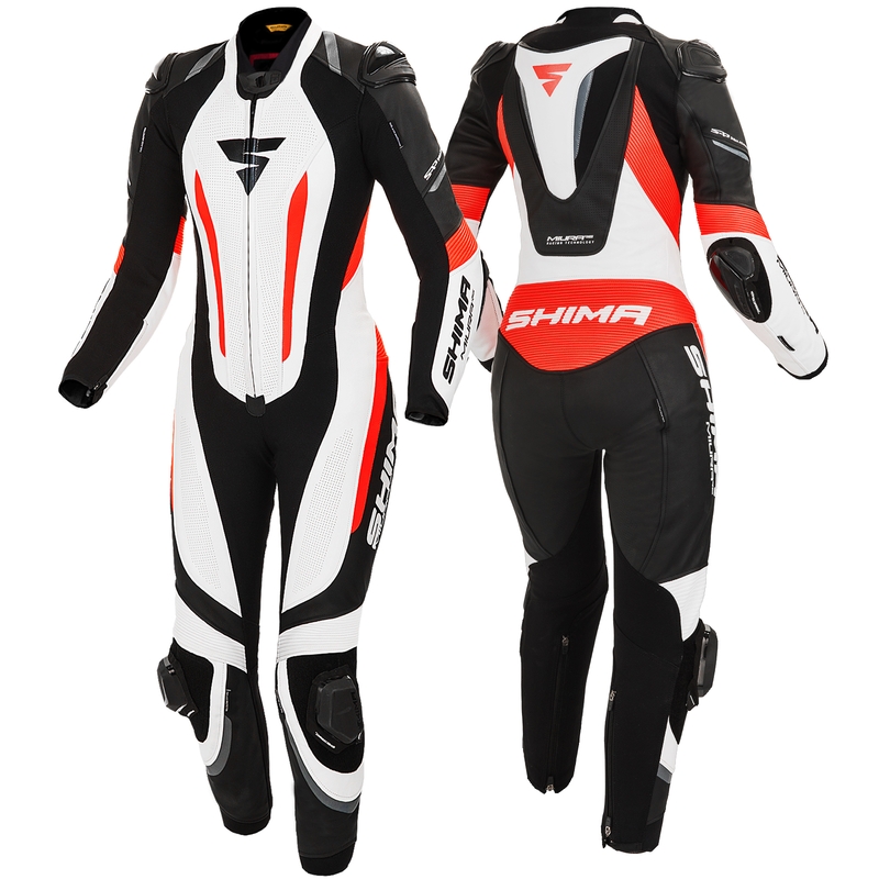 Costume intero donna Shima Miura RS bianco-nero-rosso fluo