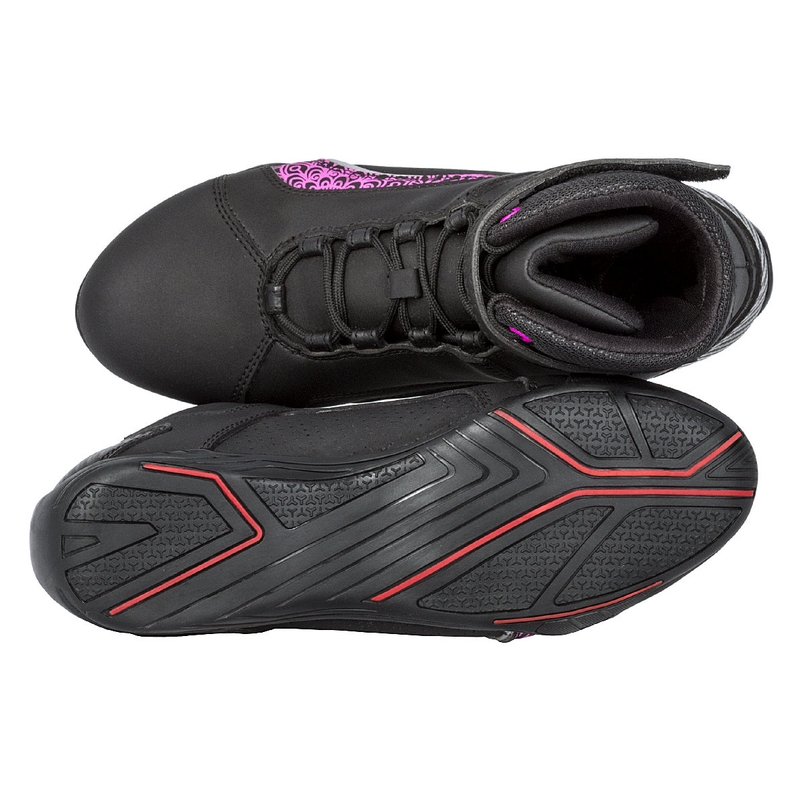 Stivali da moto Kore Velcro 2.0 da donna Nero e Viola
