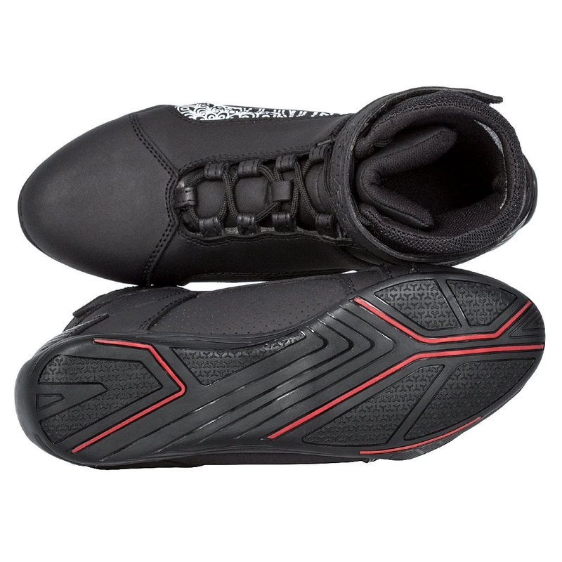 Stivali da moto Kore Velcro 2.0 bianchi e neri da donna