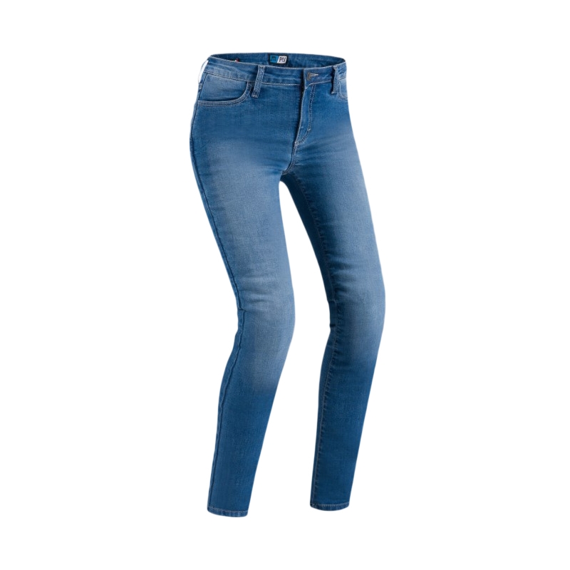 Jeans skinny da motociclista PMJ Donna Blu Saldi