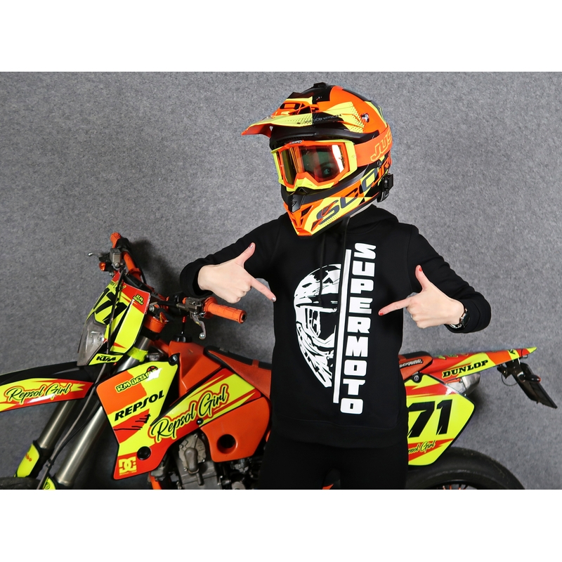 Felpa da donna SUPERMOTO nero Saldi