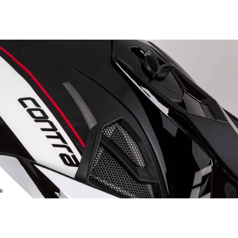 Casco da motocross Cassida Cross Pro II Contra bianco-rosso-nero
