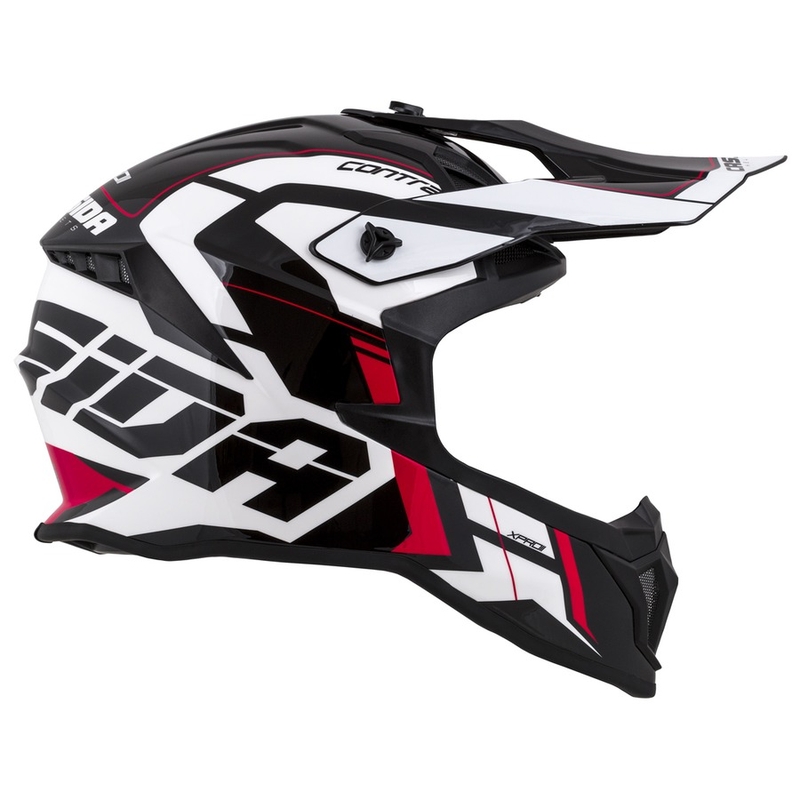 Casco da motocross Cassida Cross Pro II Contra bianco-rosso-nero