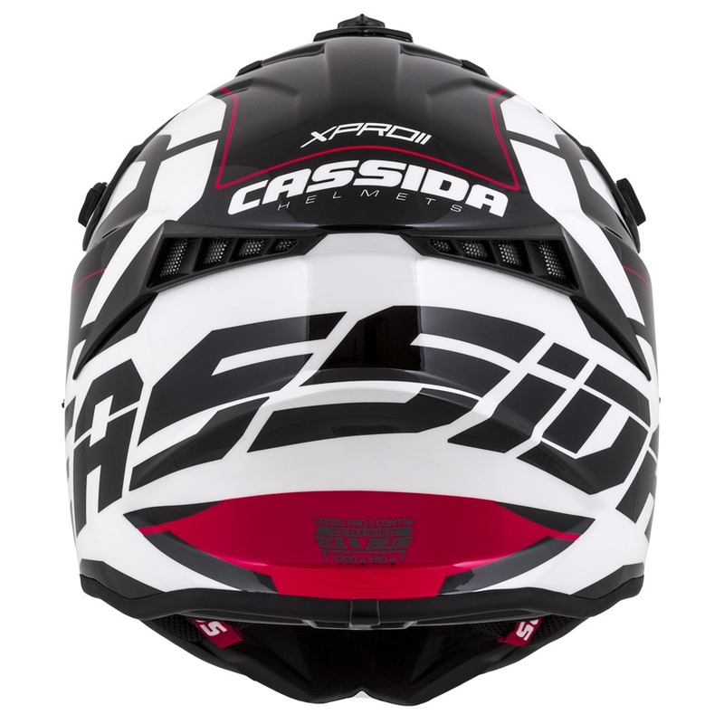 Casco da motocross Cassida Cross Pro II Contra bianco-rosso-nero