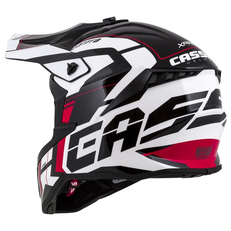 Casco da motocross Cassida Cross Pro II Contra bianco-rosso-nero