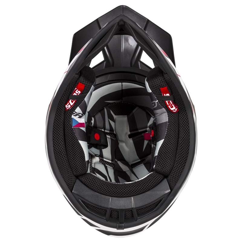 Casco da motocross Cassida Cross Pro II Contra bianco-rosso-nero