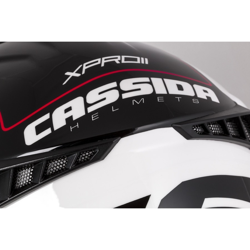 Casco da motocross Cassida Cross Pro II Contra bianco-rosso-nero
