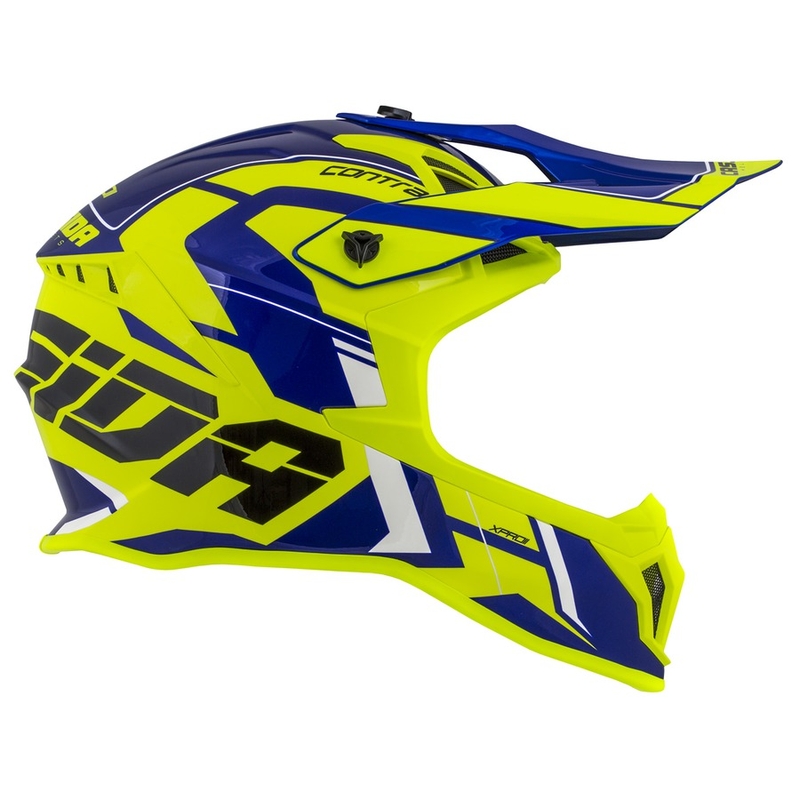 Casco da motocross Cassida Cross Pro II Contra giallo fluo-blu-bianco