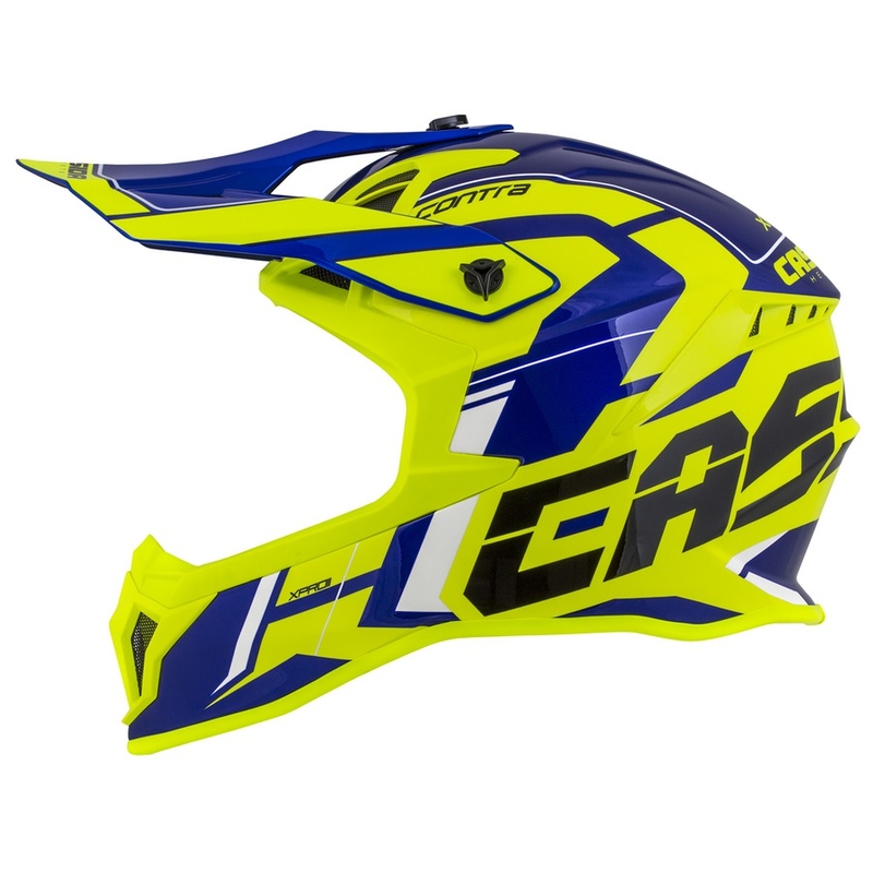 Casco da motocross Cassida Cross Pro II Contra giallo fluo-blu-bianco
