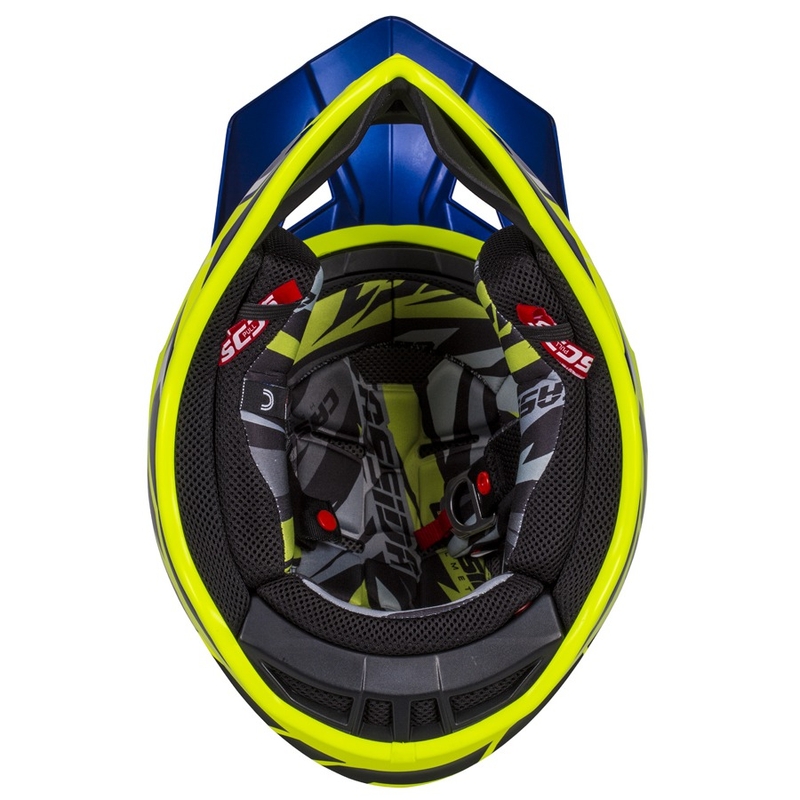 Casco da motocross Cassida Cross Pro II Contra giallo fluo-blu-bianco