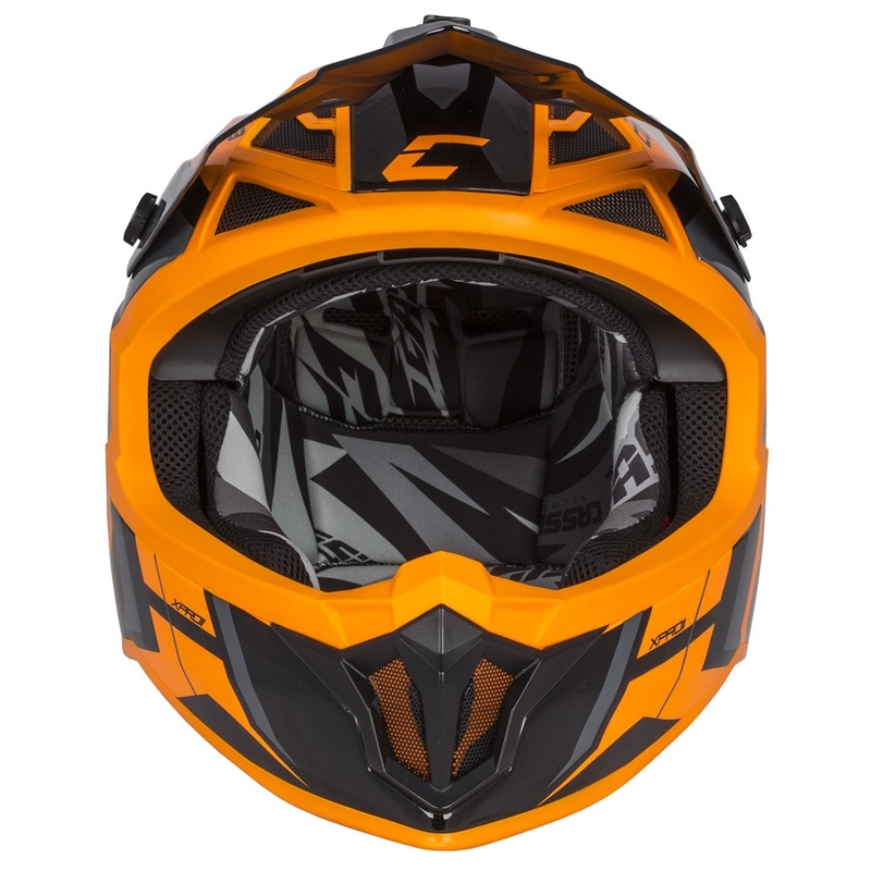 Cassida Cross Pro II Contra Casco da motocross arancio-nero-grigio