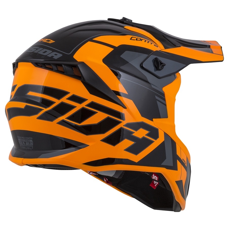 Cassida Cross Pro II Contra Casco da motocross arancio-nero-grigio