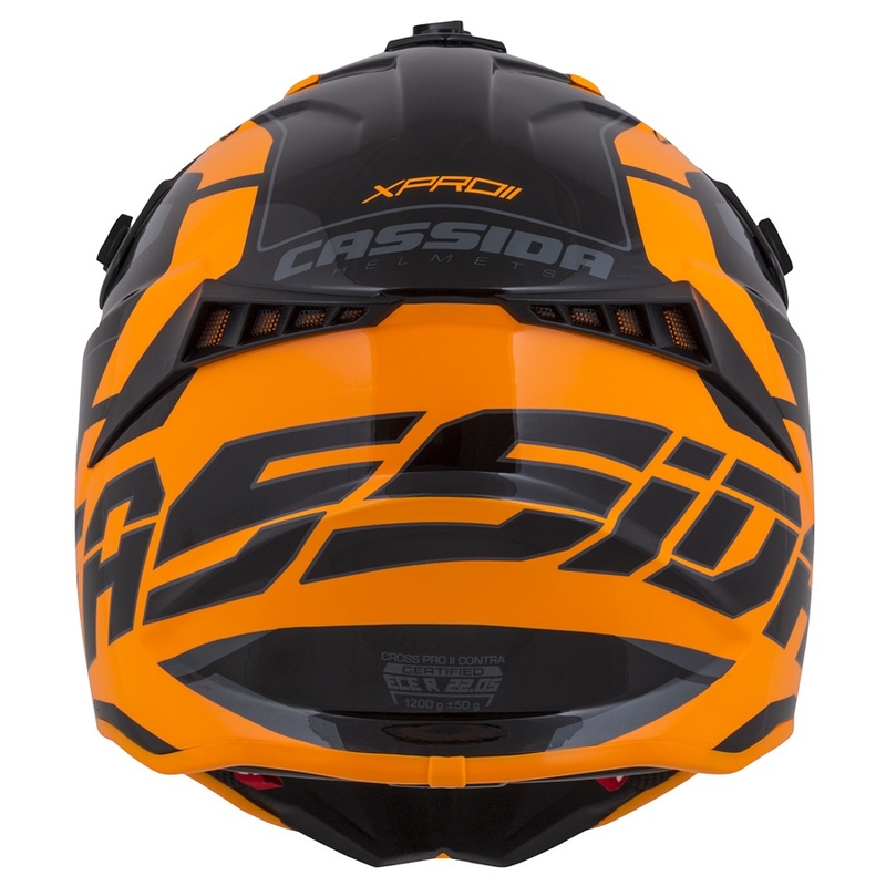 Cassida Cross Pro II Contra Casco da motocross arancio-nero-grigio