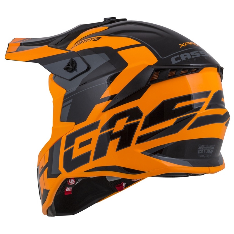 Cassida Cross Pro II Contra Casco da motocross arancio-nero-grigio