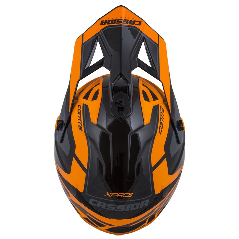 Cassida Cross Pro II Contra Casco da motocross arancio-nero-grigio