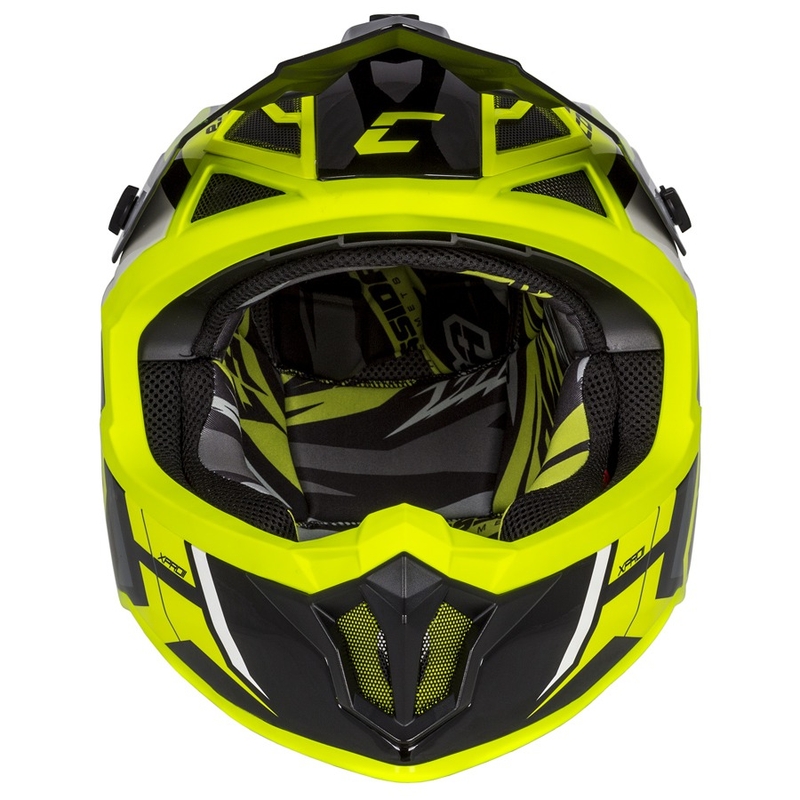 Casco da motocross Cassida Cross Pro II Contra giallo fluo-grigio-nero