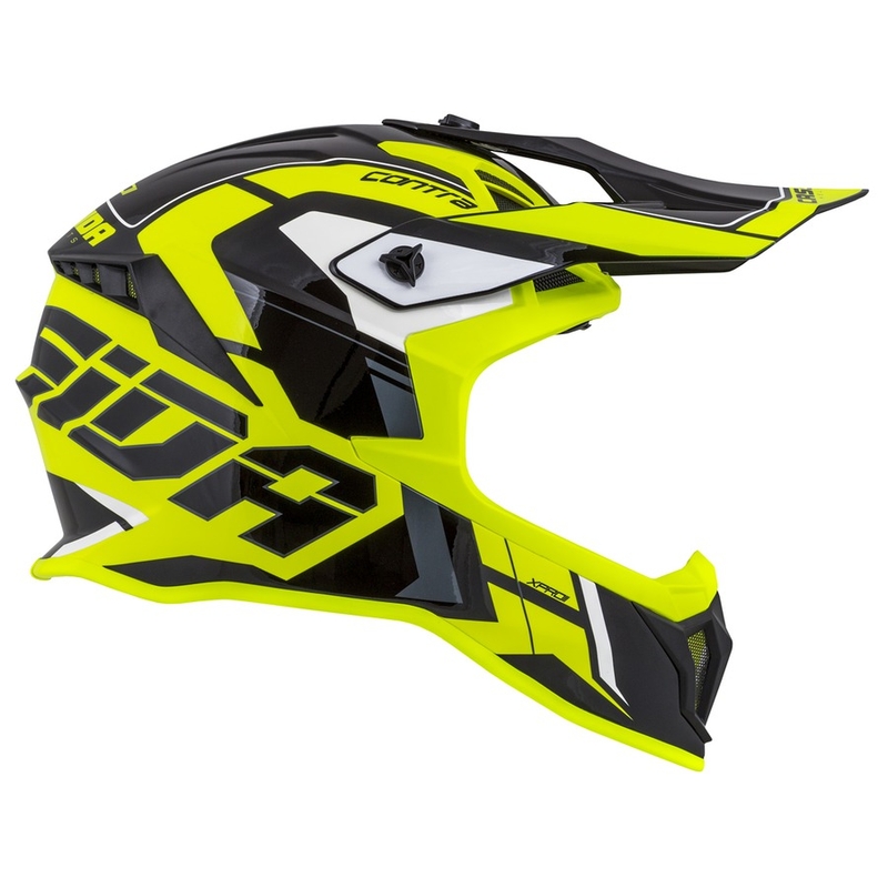 Casco da motocross Cassida Cross Pro II Contra giallo fluo-grigio-nero