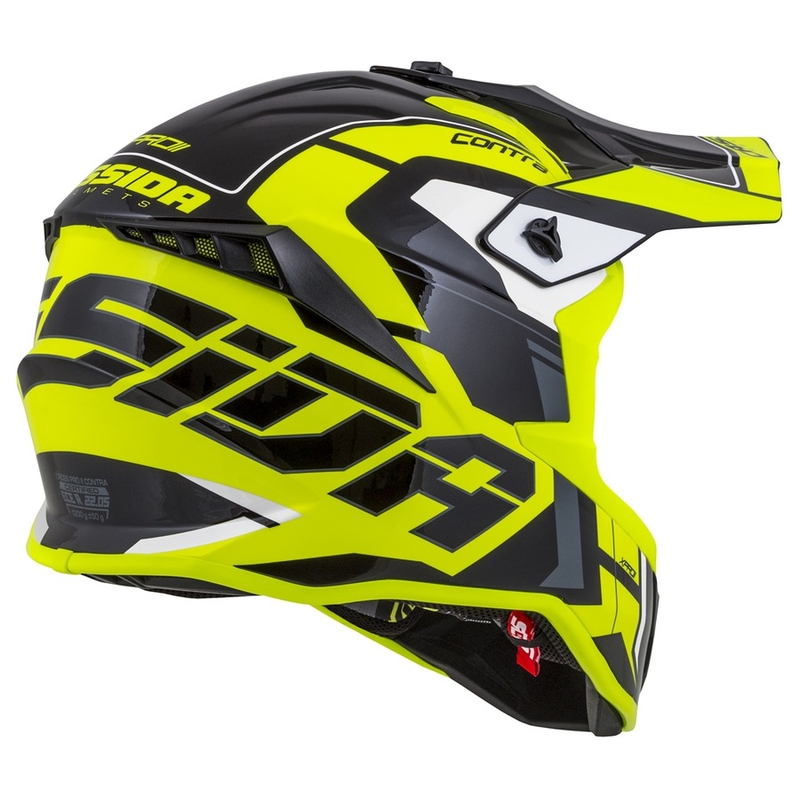 Casco da motocross Cassida Cross Pro II Contra giallo fluo-grigio-nero