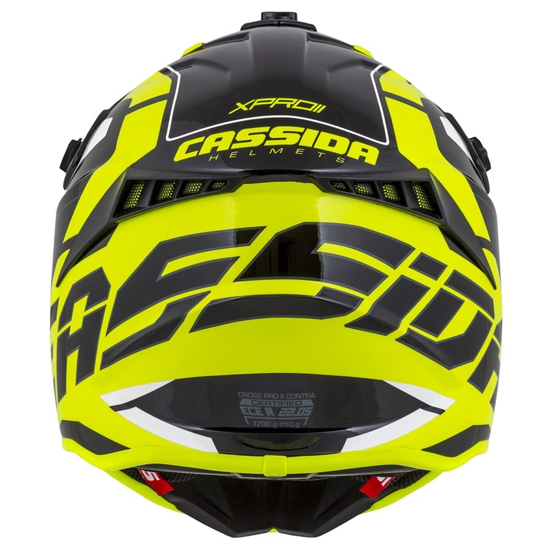 Casco da motocross Cassida Cross Pro II Contra giallo fluo-grigio-nero